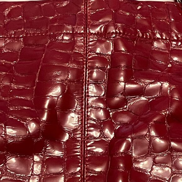 "RARE" JANE AUGUST King's Road Leather Tote - Red Embossed Croc (Made in Italy) - Picture 5 of 10